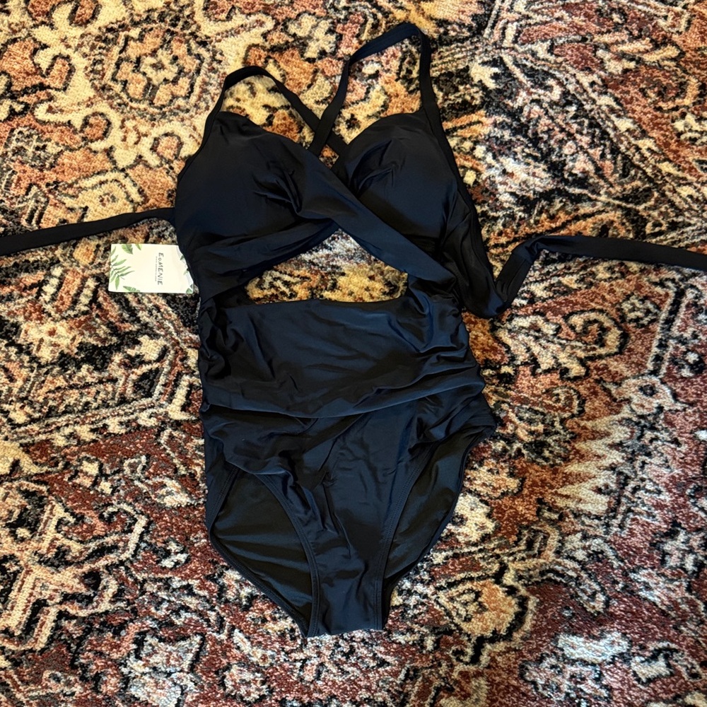 Black One-Piece Cutout Swimsuit